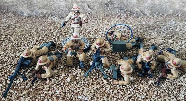 Infantry Support Group in Sun Helmets
